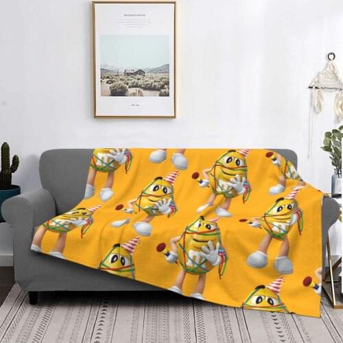 M&Ms Chocolate Candy Carpet Living Room Flocking Textile A Hot Bed Blanket Bed Covers Luxury Blanket Blanket Flannel