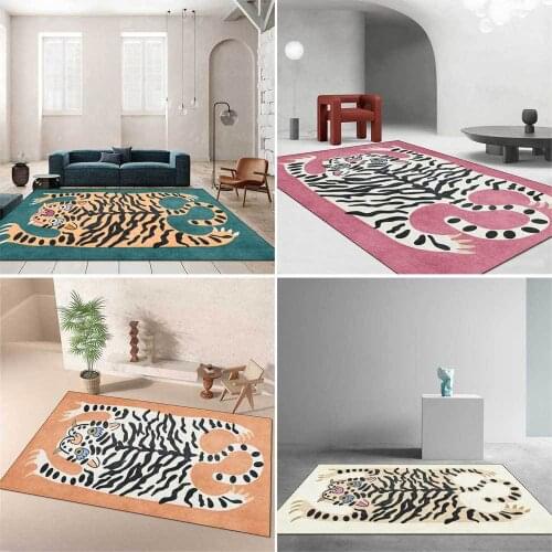 Cute Tiger Skin 3D Printing Carpets for Kids Bedroom Game Rug Home Floor Mats Cartoon Animals Series Carpet Child Play Area Rug