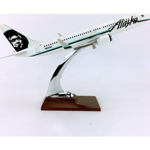 32cm 1/144 Scale Boeing B737-800 Model big ALASKA airlines airplane toys aircraft diecast W base plastic alloy plane collection