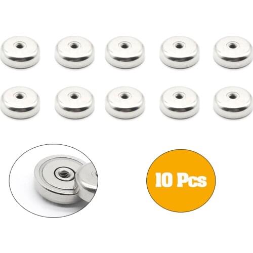 10 Pcs Neodymium Shallow Pot Magnets With Internal Thread Hole have a threaded Stem Flat Threaded Pot Magnet D16mm-D42mm Magnet