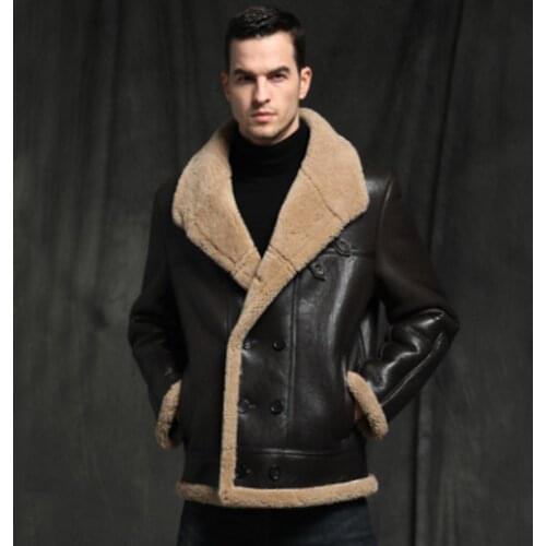 2020 New Fur Sheepskin Jacket Real Fur Winter Thicken Warm Fur Clothing Black Fur Overcoat Men Real Fur Coat
