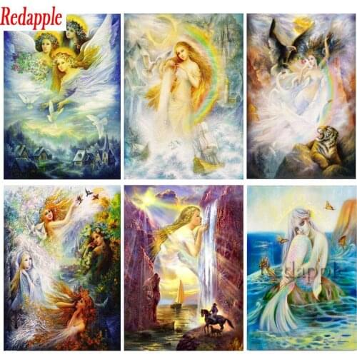 New 5D DIY Diamond Painting Angel Cross Stitch Kits Diamond Embroidery Portrait Mosaic full square round Rhinestones Home Decor