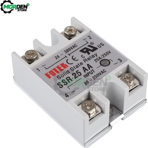 SSR-10AA 25AA 40AA 60AA 100AA AC SSR Single Phase Relay AC-AC 70-280V To 24-480V 10A 25A 40A 60A AA Solid State Relay