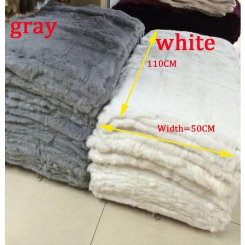 Dyed genuine plate rabbit fur Size 50CM*110CM