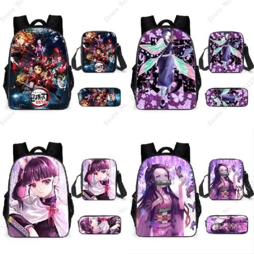 Devils Blade Cartoon Manga Anime Peripheral Schoolbag Demon Slayer Kimetsu No Yaiba Nezuko Children Student Storage Backpack