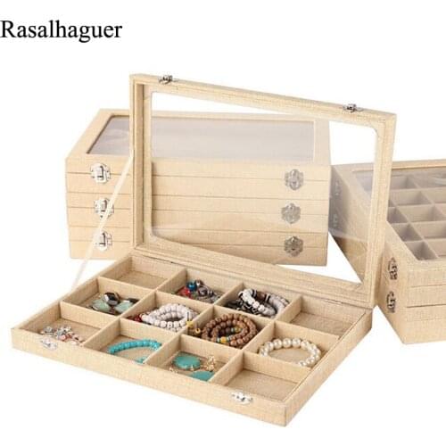 Hot Natural Linen Jewelry Box for Rings Earrings Bracelets Necklaces or other Ornaments Storage Jewellery Organizer Packaging