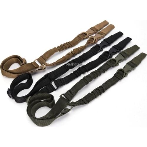Heavy Duty Tactical Gun Sling Adjustable 2 Point Nylon Bungee Rifle Strap with Metal Hook for Army Hunting Gun Accessories