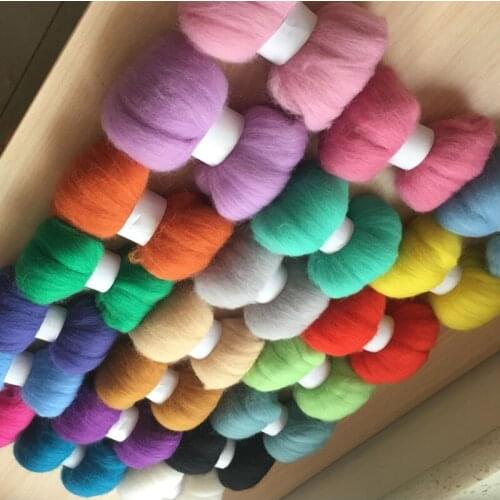 Felt roving 100% merino wool fiber mix color 10g/21pcs/lot