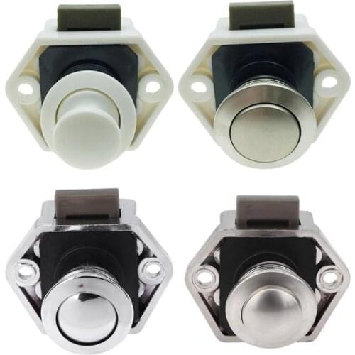 Drawer Latch Button Locks for Furniture Hardware Camper Car Push Lock Latch Knob RV Caravan Boat Motor Home Cabinet Lock Tool