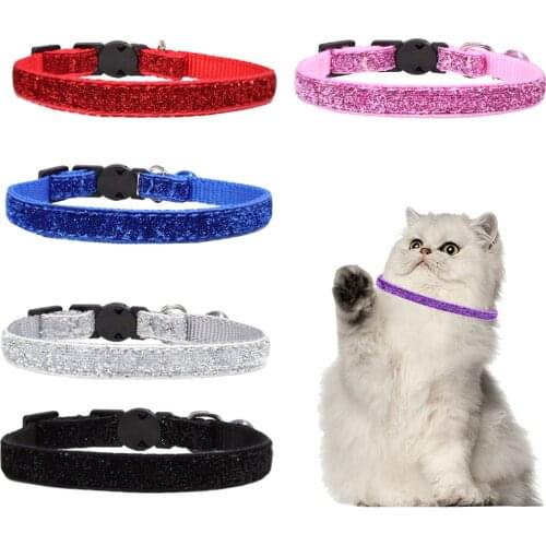 New Safety cat breakaway collar baby dog cat color ID collar cats puppy dogs quick Release collar necklace with bell