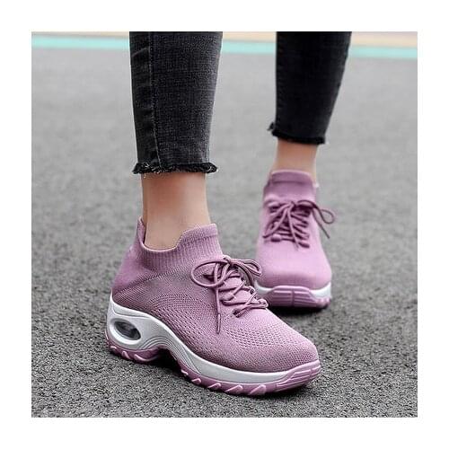 Womens Platform Chunky Sneakers Casual Leisure Running Sports Tennis Shoes Mesh Breathable Slip on Sneakers Socks Shoes