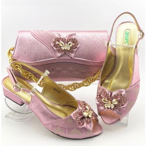 Hot Selling D.Blue Color Ladies Shoes and bags for Nigeria party to 2020 Italian design matching Women Shoes and Bag set