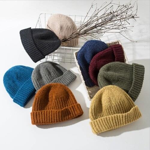 2020 Fashion Hip Hop Beanie hat Skullcap Sailor cap Short Melon Skin Beanies Autumn Winter Solid Color Casual Beanie Hat