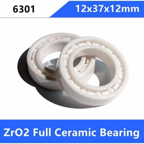 4/10pcs 6301 full Ceramic ball bearing 12x37x12 mm Zirconia ZrO2 ceramic bearings 12*37*12mm