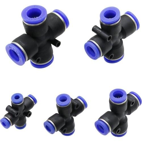 4 Way Cross Shape Equal Pneumatic Union Connector 4mm 6mm 8mm 10mm 12mm OD Hose Tube Push In 4-Port Air Splitter Gas Connector