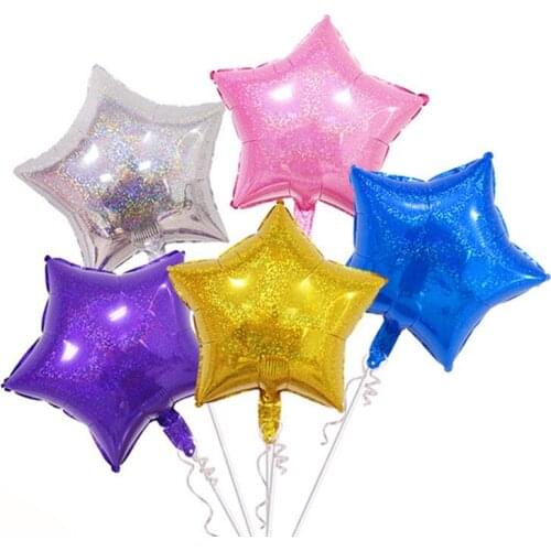 5pcs 18inch shiny star foil balloons laser helium inflatable globos birthday decoration wedding event party supplies balloon