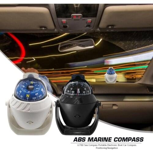 Car compass ball with bracket yacht compass with magnetic declination adjustment function with light Interior Accessories