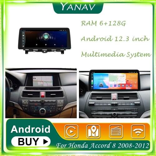 128G Android Car Radio Built in Carplay For Honda Accord 8 2008-2012 GPS Navigation Stereo Receiver Video Multimedia MP3 Player
