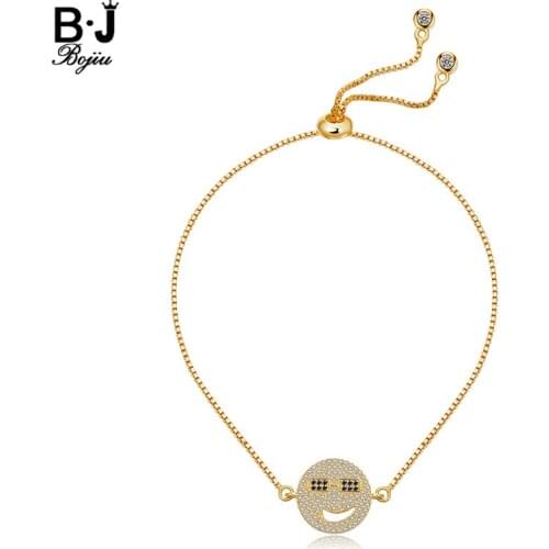BOJIU Bracelet For Women Snake Chain Bracelet Fashion Expression Crystal Adjustable Bracelets Wrist Decorations BC70