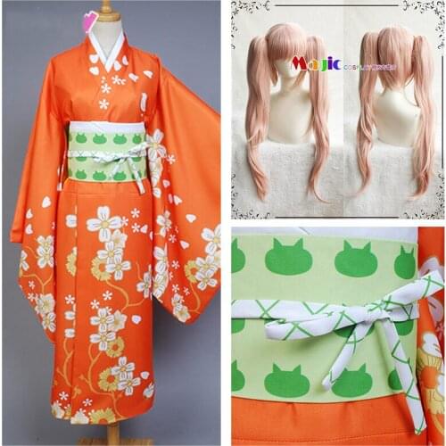 2020 Super Danganronpa 2 Cosplay Costume Hiyoko Saionji Kimono Costume Dress Halloween Purim Carnival Costumes And wig