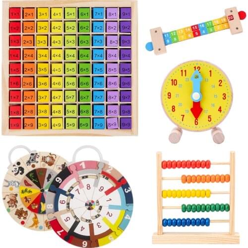 Wooden Preschool Montessori Toy For Kids Children Toys 99 Multiplication Table Math Arithmetic Teaching Aids Counting Geometry