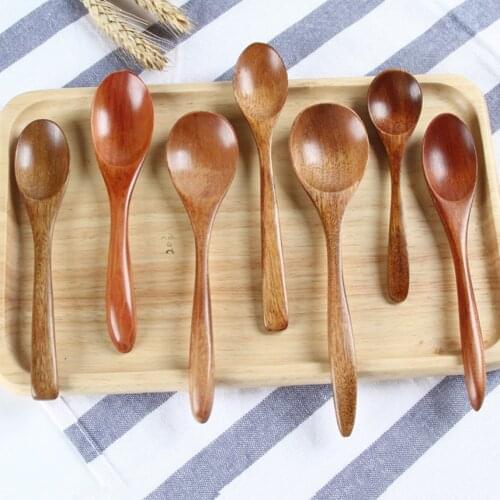 Wooden Soup Spoon Bamboo Coffee Honey Teaspoon Long Handle Spoon Catering Kids Spoon Chinese Tableware Kitchen Cooking Utensil