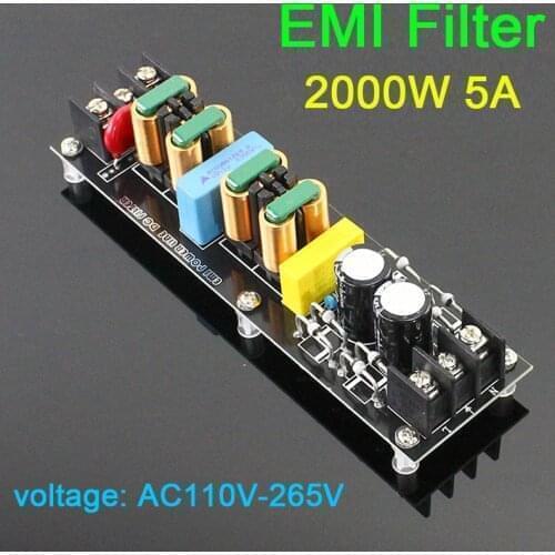 DYKB 110V 220V AC Power Supply Filter Board 2000W 15A EMI Filter High Efficiency Noise Suppressor f Audio Sound power Amplifier