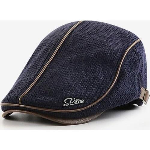 Brand JAMONT Adjustable Knitted peaked cap middle-aged and elderly hat men thicken warm in autumn and winter Beret hat 6colors