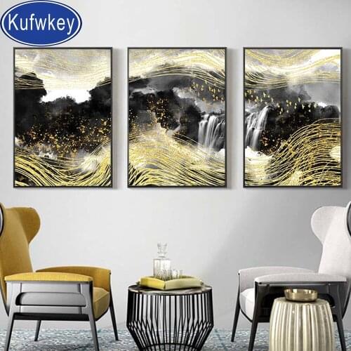 Mountain Waterfall Foggy Lanscape diamond embroidery full round square diy 3 pcs diamond painting cross stitch mosaic diamond