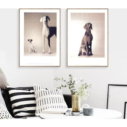 Cotton no frame cartoon animals gray dogs canvas printings oil painting printed on cotton home wall art decoration pictures