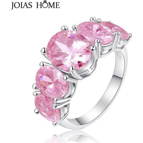 JoiasHome Classic 925 Sterling Silver Rings For Women With 10*9mm Oval Shape Gemstones Wedding Jewelry Wholesale Party Gift