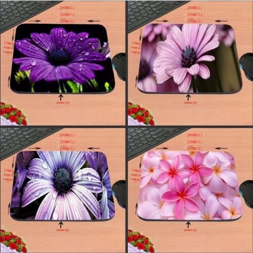 Beautiful Purple, pink Flower Rubber Soft Gaming Mouse Games Black Mouse pad 18*22cm and 25*29cm And 25*20cm