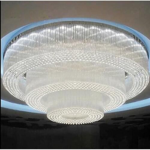 Hotel Lobby Round Crystal Ceiling Lamp Ballroom Hall Light Club Light KTV Lobby Project Crystal Lighting led fixture led lamp