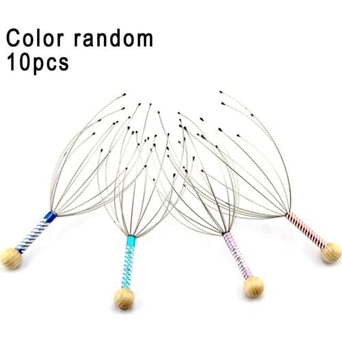 Relaxing Head Massage Head Grabber Engraved Steel Wire Head Massage Tool Stress Relief Scalp Massager Random Color
