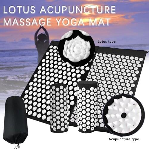 Best Lotus Spike Acupuncture Type Shiatsu Therapy Massager Mat Yoga Cushion Set Relieve Pain Stress Body Care Pillow Massage Pad