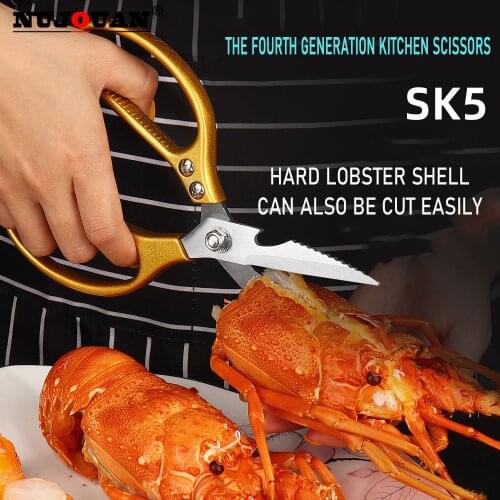 Kitchen Powerful Chicken Bone Scissors Chicken Duck Fish Cutter Shears Stainless Steel Scissors Scale Clean Cook Scissors Knife