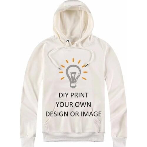 Men Long Sleeve Hooded Sweatshirts Customized Printing Your Own Design Pullovers Casual Sweatshirts Jacket Mens Sportswear
