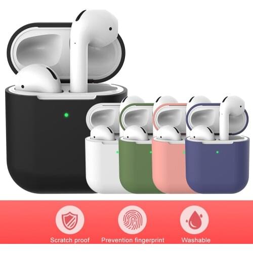 Soft Silicone Case For Apple Airpods 2 Case Shockproof Hang buckle Cover Protector Earphone Cover Apple Air Pod Cases AirPods