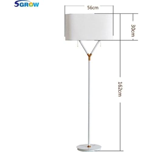 SGROW Branch Fabric Lampshade Floor Lamp with E27 Bulb Indoor Lighting European Iron Base Standing Light for Bedroom Led Lampara