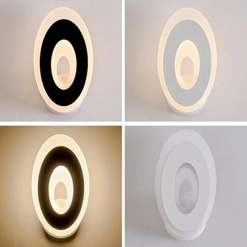 Modern LED Wall Lamp Acrylic Sconce 9W AC90-260V Round Indoor Decor Lighting Bathroom Bedroom Living Room Hallway Wall light