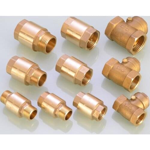 1/2" 3/4" 1 Inch Vertical Brass Check Valve Unidirectional Check Valve Inner Wire Stop Valve Tap Pipe Fittings