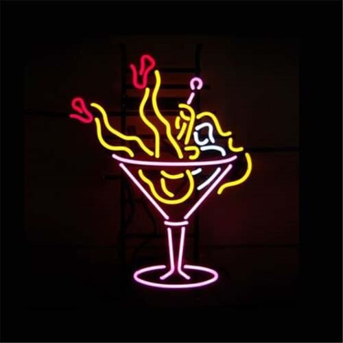 17*14" COCKTAIL christmas NEON SIGN Signboard REAL GLASS BEER BAR PUB Billiards store display Restaurant Shop Signs Bulb