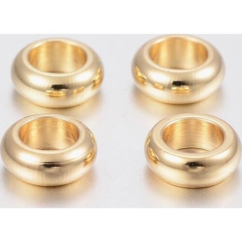 200pcs 3 3.5 4 5 6mm Golden Stainless Steel Rondelle Bead Loose Spacers Beads for DIY Jewelry Making Accessories Supplie F65