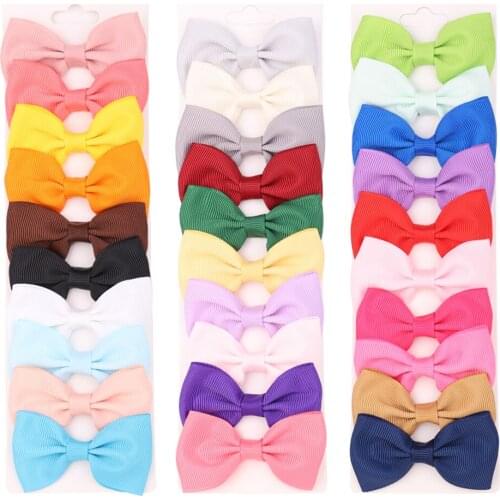 10PCS/Set Solid Color Ribbon Hair Bows Hair Clips Cute Girl Small Bow For Children Headwear DIY Kids Hair Accessories Best Gift