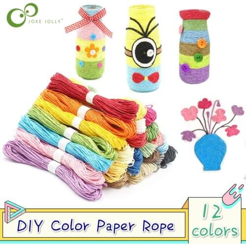 12Pcs/Set Colors DIY Paper String Rope Shilly-Stick Handmade Craft Toy Creative Decoration Kids Educational Art Crafts Toys YJN