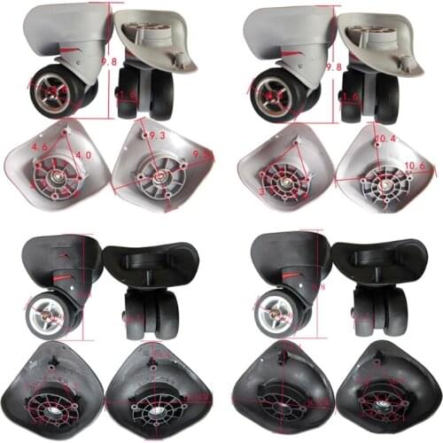 2pcs Rubber Swivel Wheels 360 Degree Rotation Suitcase Replacement Casters