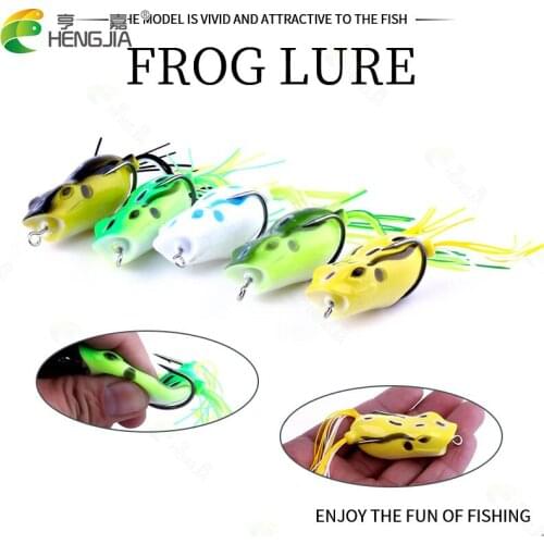 5PCS Popper Frog Big Mouth Fishing Lures Top Water Artificial Bait 5.5cm 12g with lifelike 3D fishing eyes
