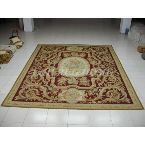 Free shipping 12'x15' Aubusson design woolen carpe, aubusson design carpet wool area carpets