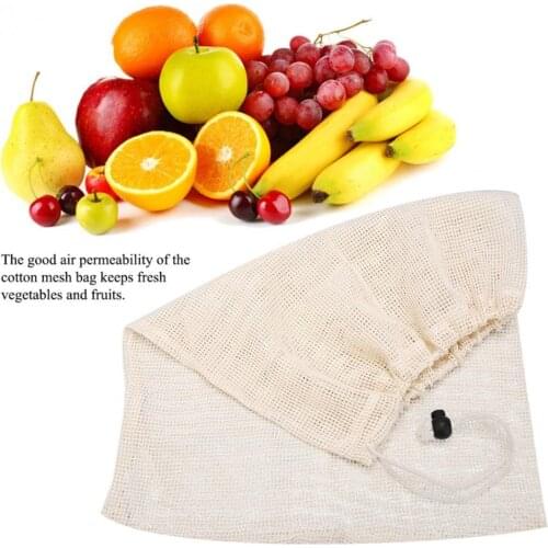 Degradable Organic Cotton Mesh Bag Vegetable Cotton Mesh Bag Fruit Mesh Bag Reusable Bags Reducing Carbon Footprint Shopping bag