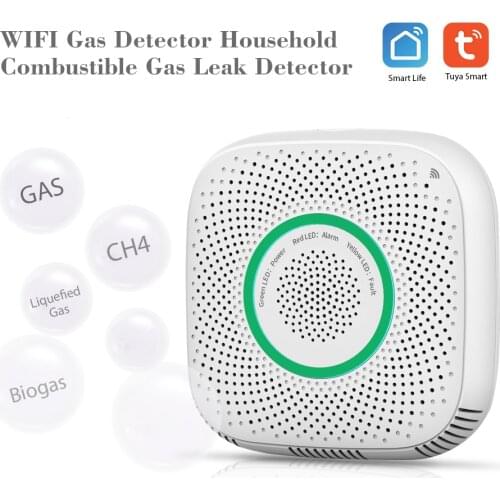 WIFI Gas Detector Household Combustible Gas Leak Detector with Sound Alarm APP SmartLife Tuya APP Remote Control Home Security